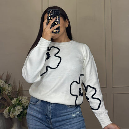 Suéter listón flores