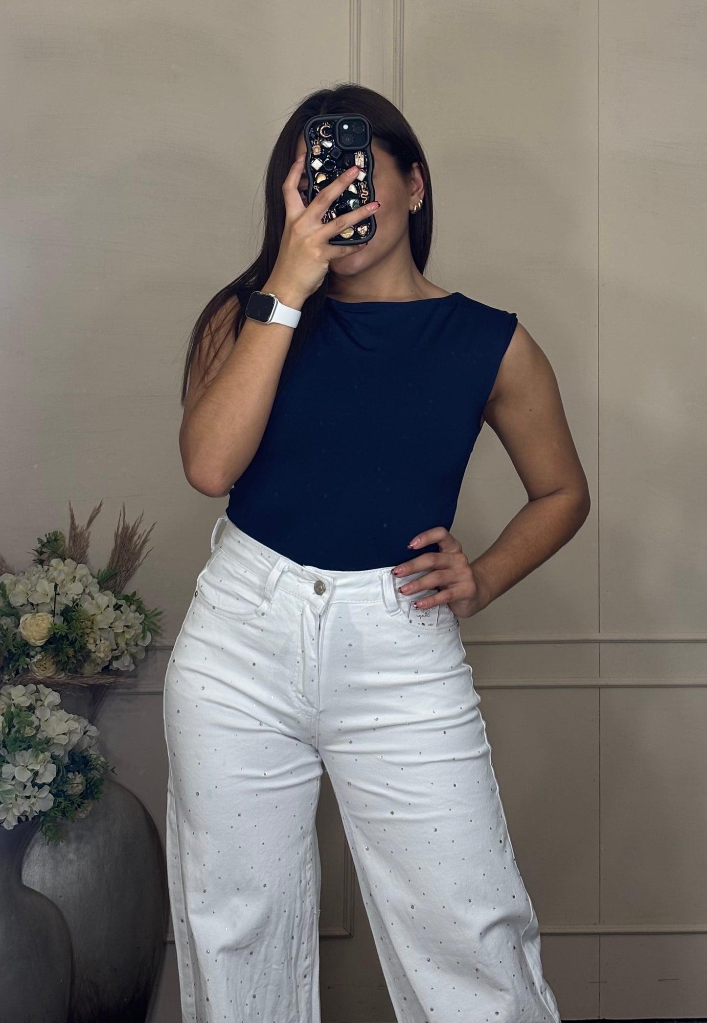 Pantalón mezclilla blanco