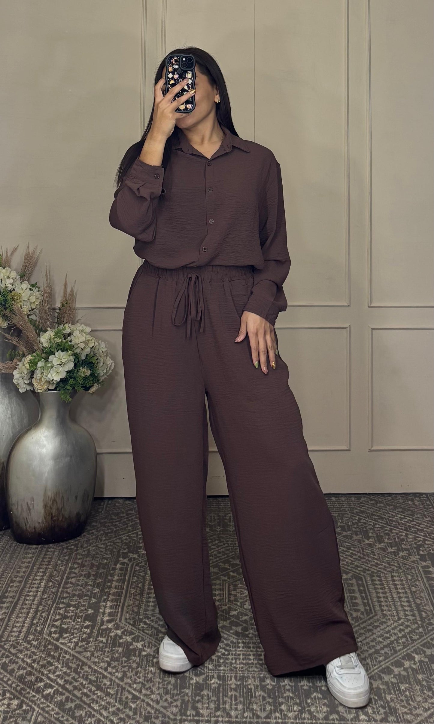 Conjunto manga larga con botones uni talla