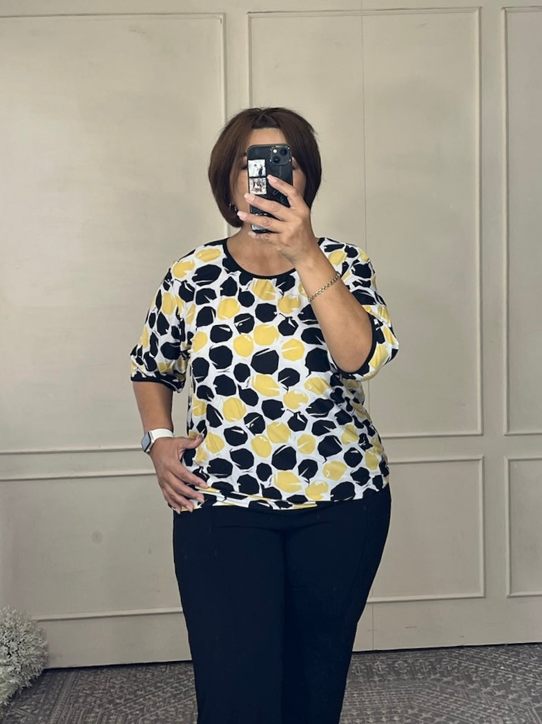 Blusa estampada manga 3/4
