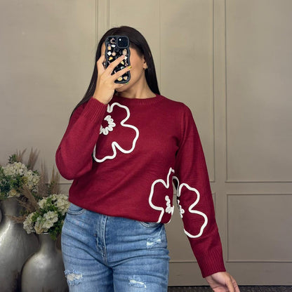 Suéter listón flores