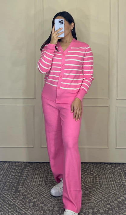 Conjunto basico sueter rayas y pantalon