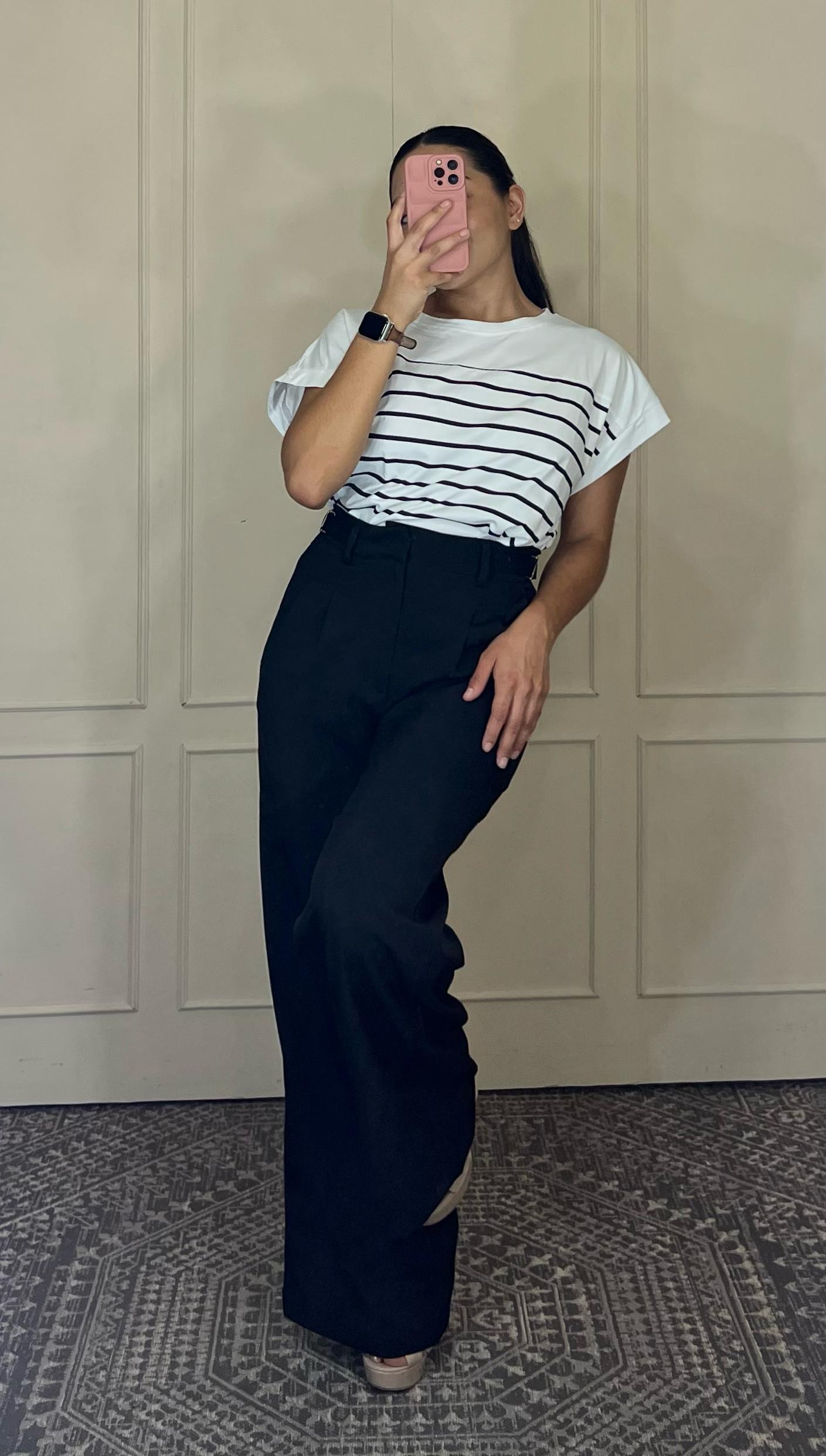 Pantalon de vestir corte recto hebilla cintura