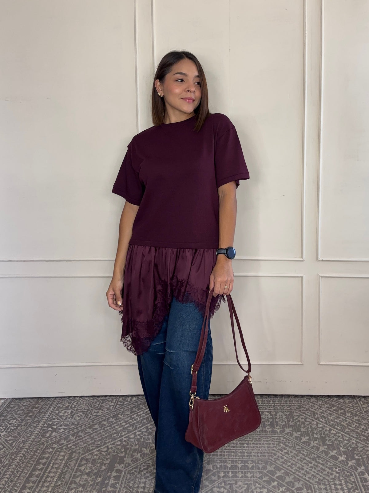 Blusa Alma · Holán de Satín con Encaje