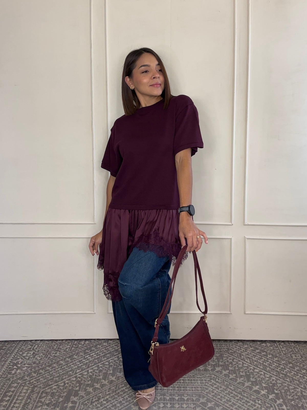 Blusa Alma · Holán de Satín con Encaje