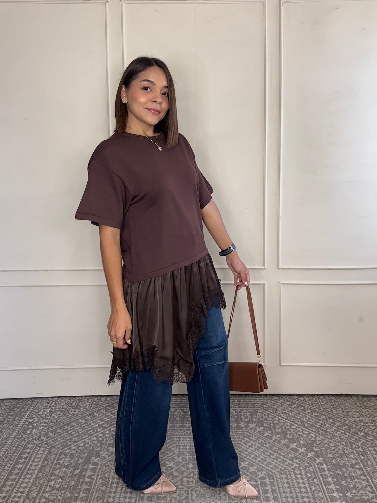 Blusa Alma · Holán de Satín con Encaje