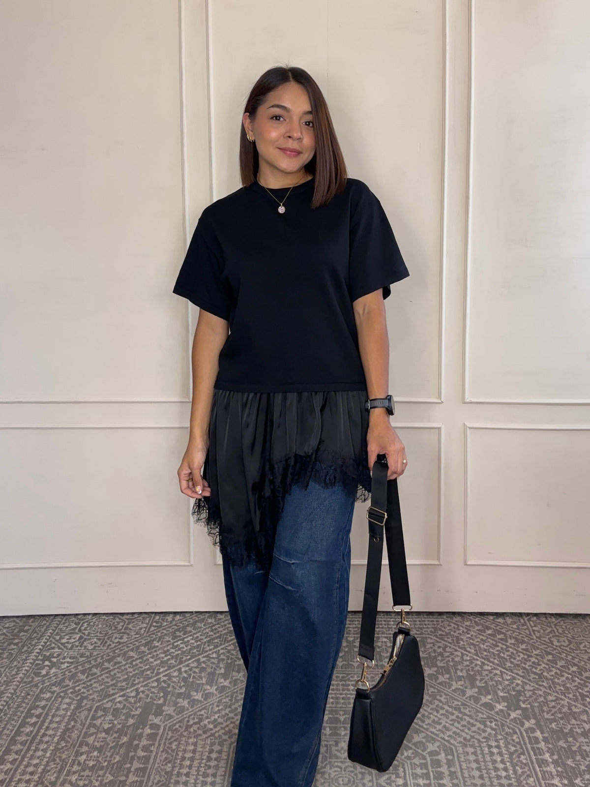 Blusa Alma · Holán de Satín con Encaje