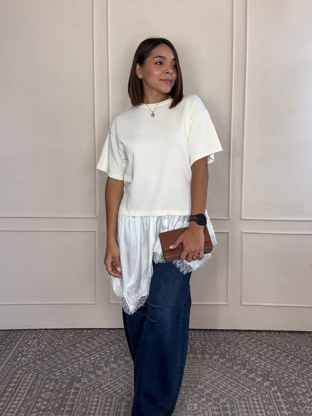 Blusa Alma · Holán de Satín con Encaje