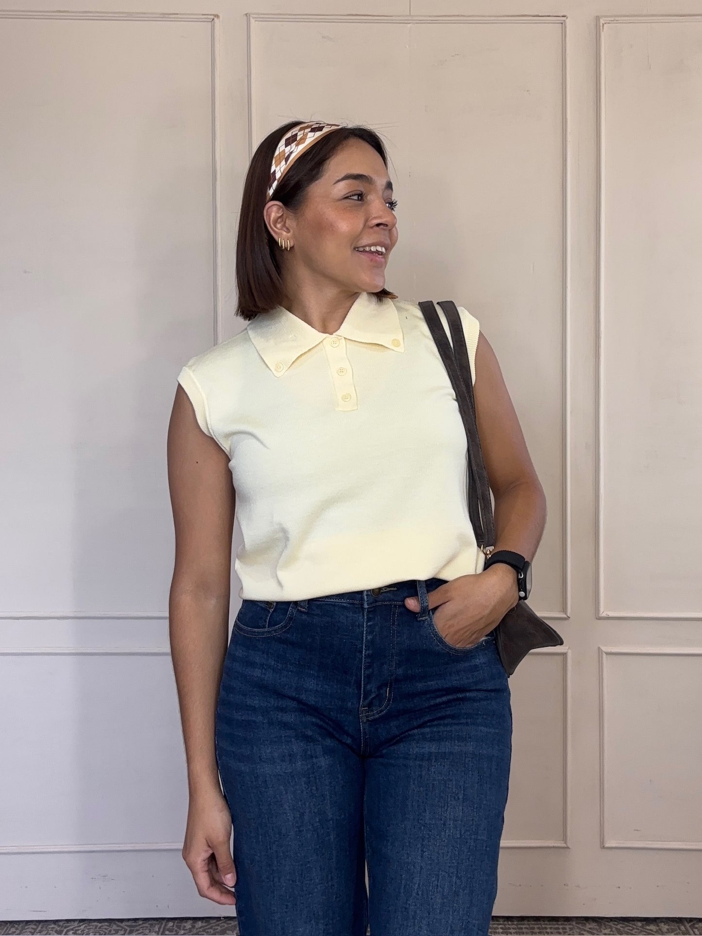 Blusa sin mangas con Cuello sport