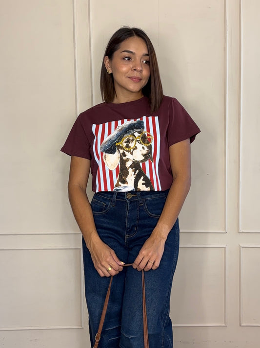 Playera Margot · Dálmata con Boina