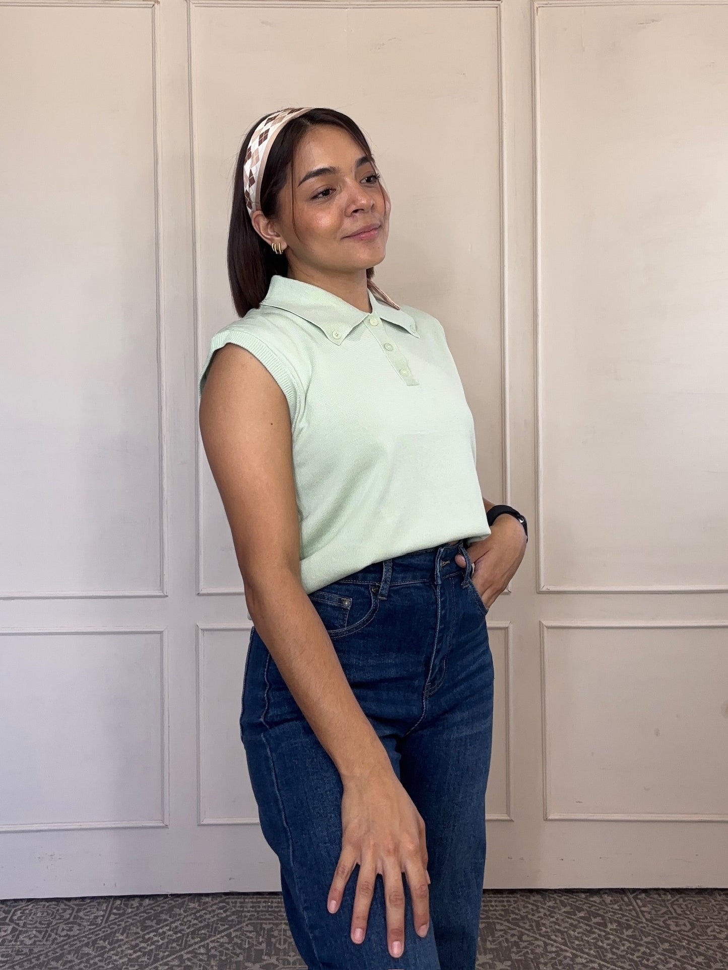 Blusa sin mangas con Cuello sport