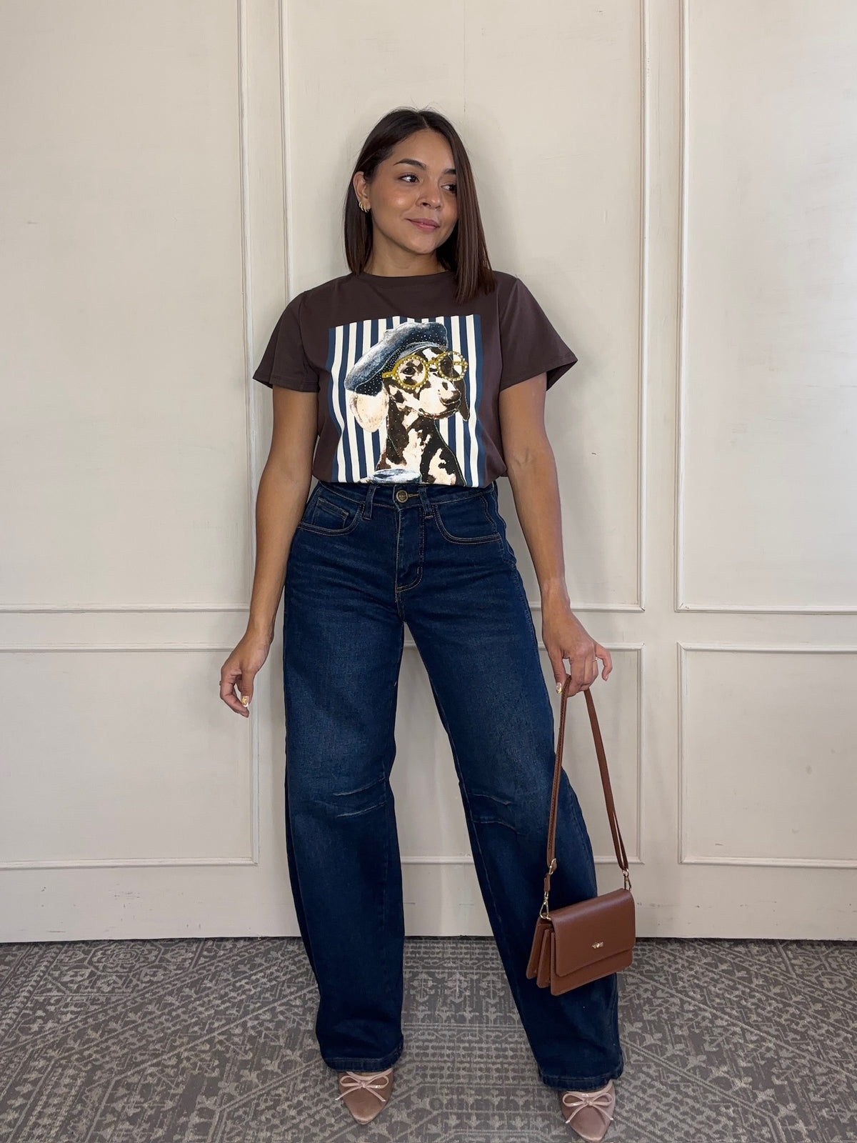 Pantalón Fernanda · Mezclilla Oscura Corte Barrel