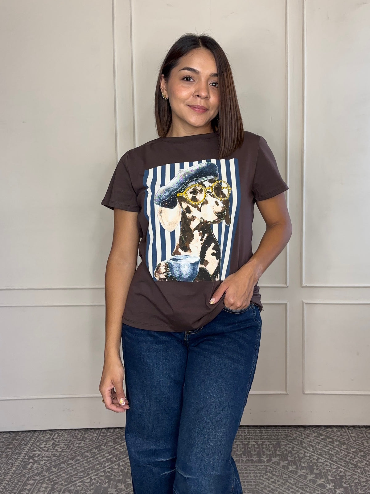 Playera Margot · Dálmata con Boina
