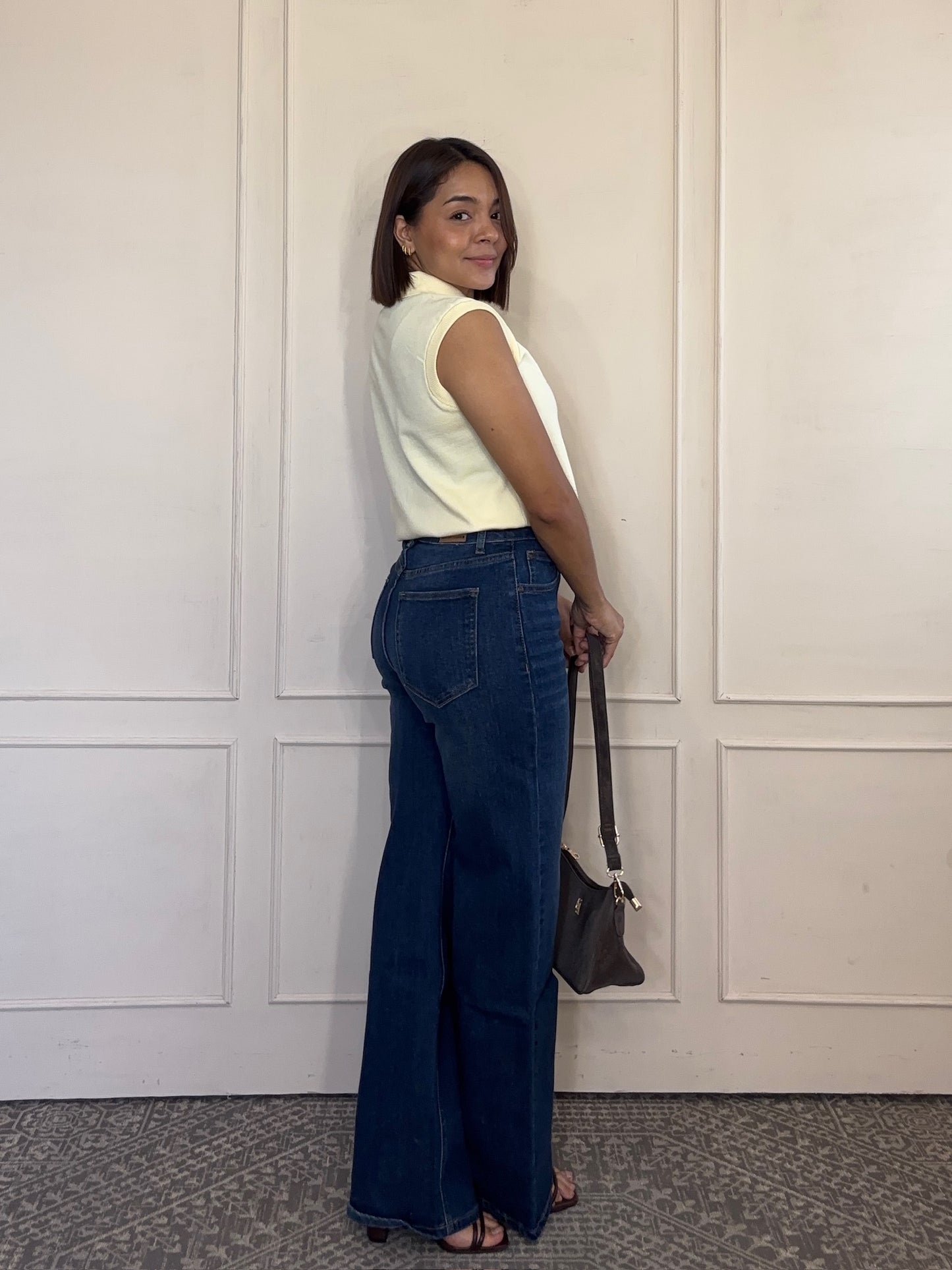 Pantalon de mezclilla wide leg