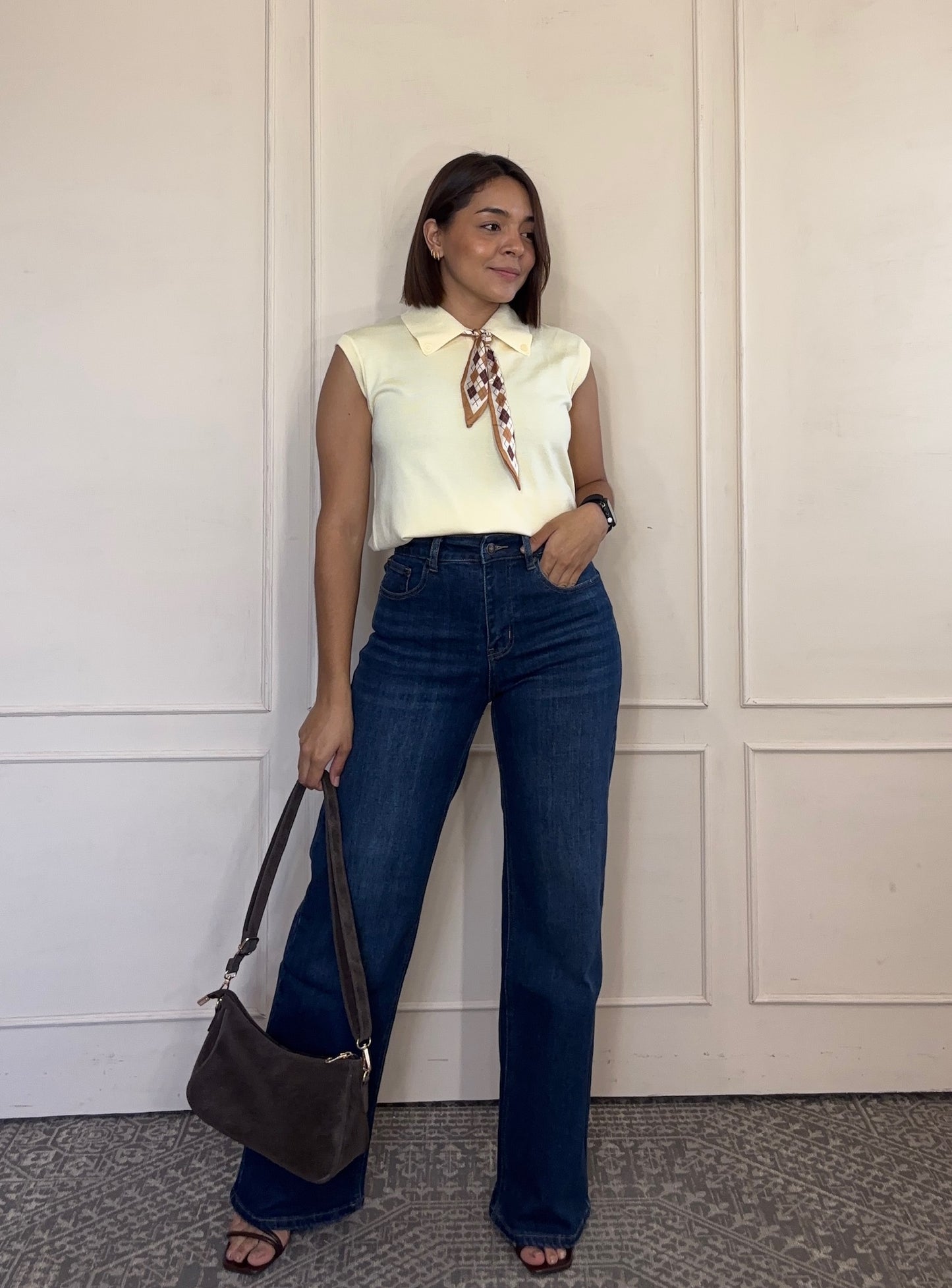 Pantalon de mezclilla wide leg