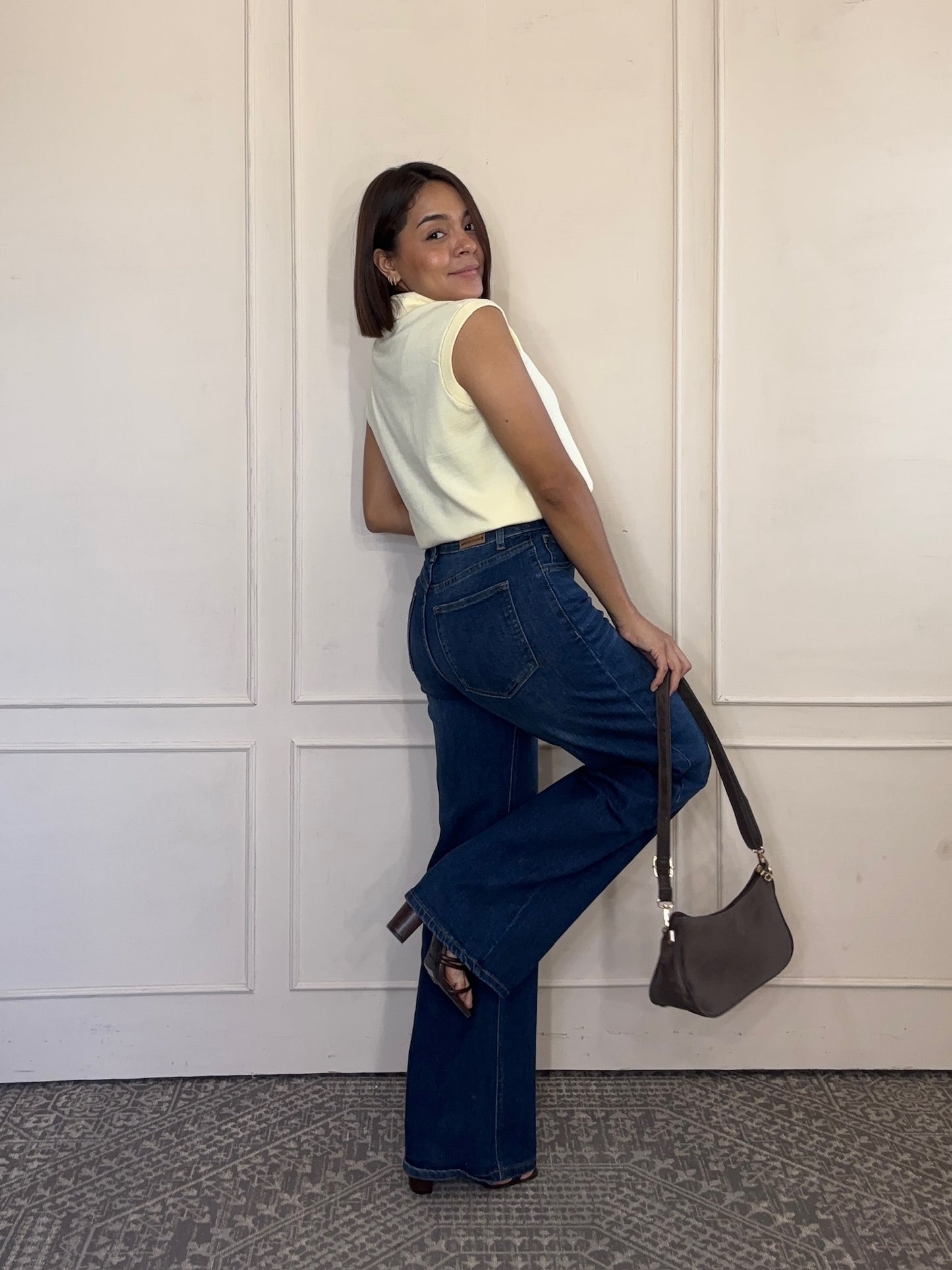Pantalon de mezclilla wide leg