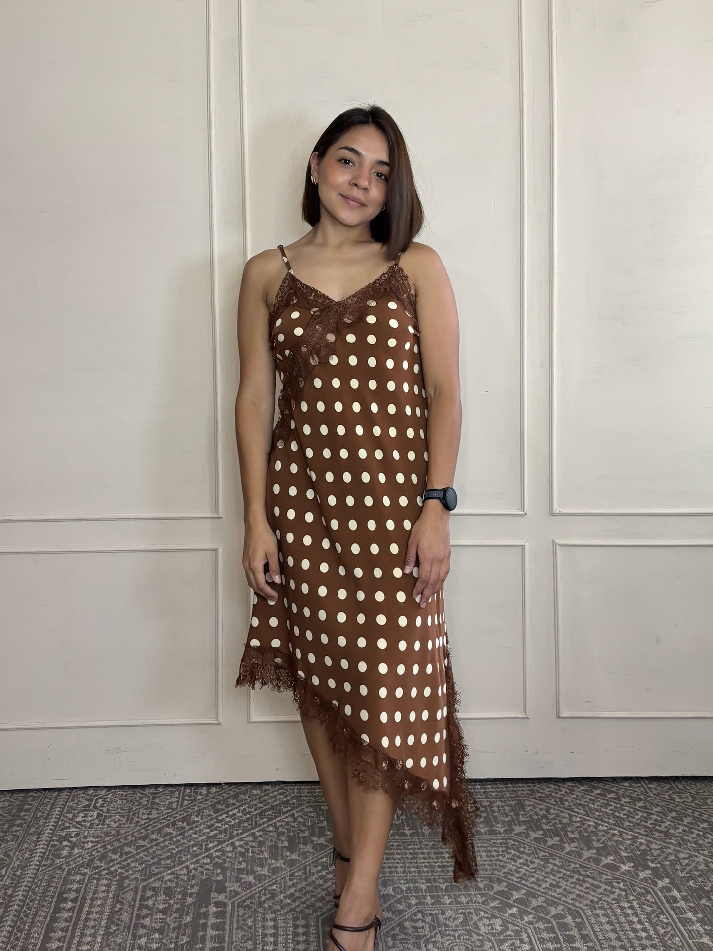 Vestido encaje polka dots