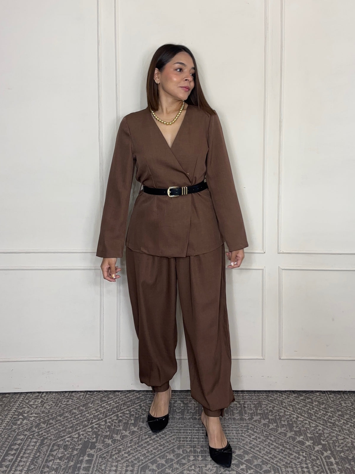 Conjunto Elisa · Blusa Cruzada y Pantalón Globo