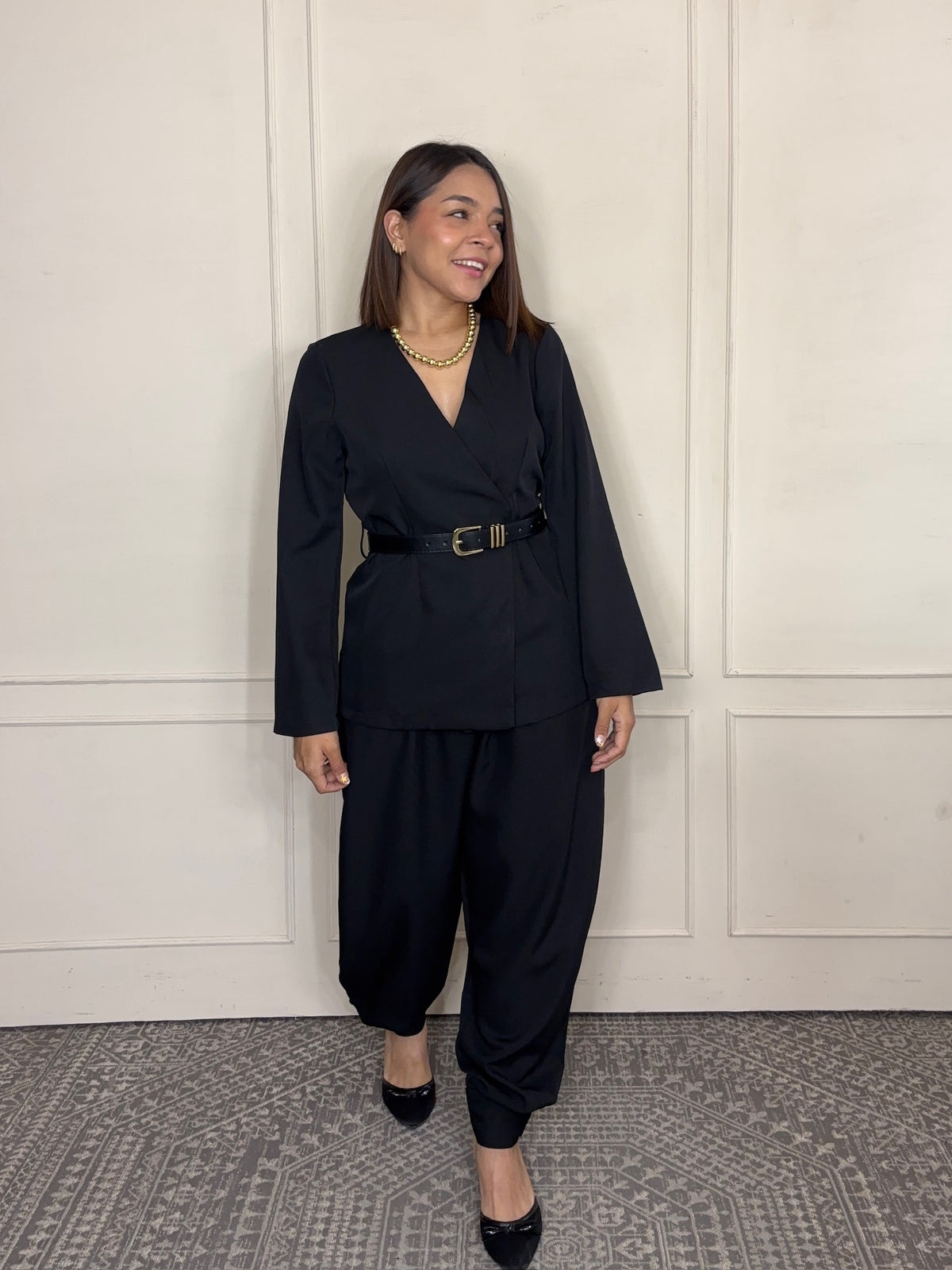 Conjunto Elisa · Blusa Cruzada y Pantalón Globo