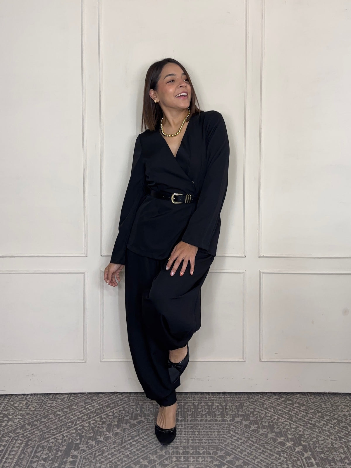 Conjunto Elisa · Blusa Cruzada y Pantalón Globo