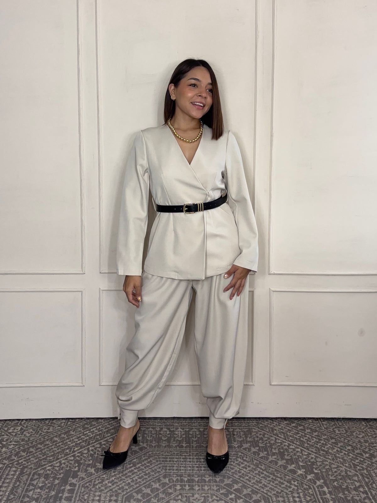 Conjunto Elisa · Blusa Cruzada y Pantalón Globo