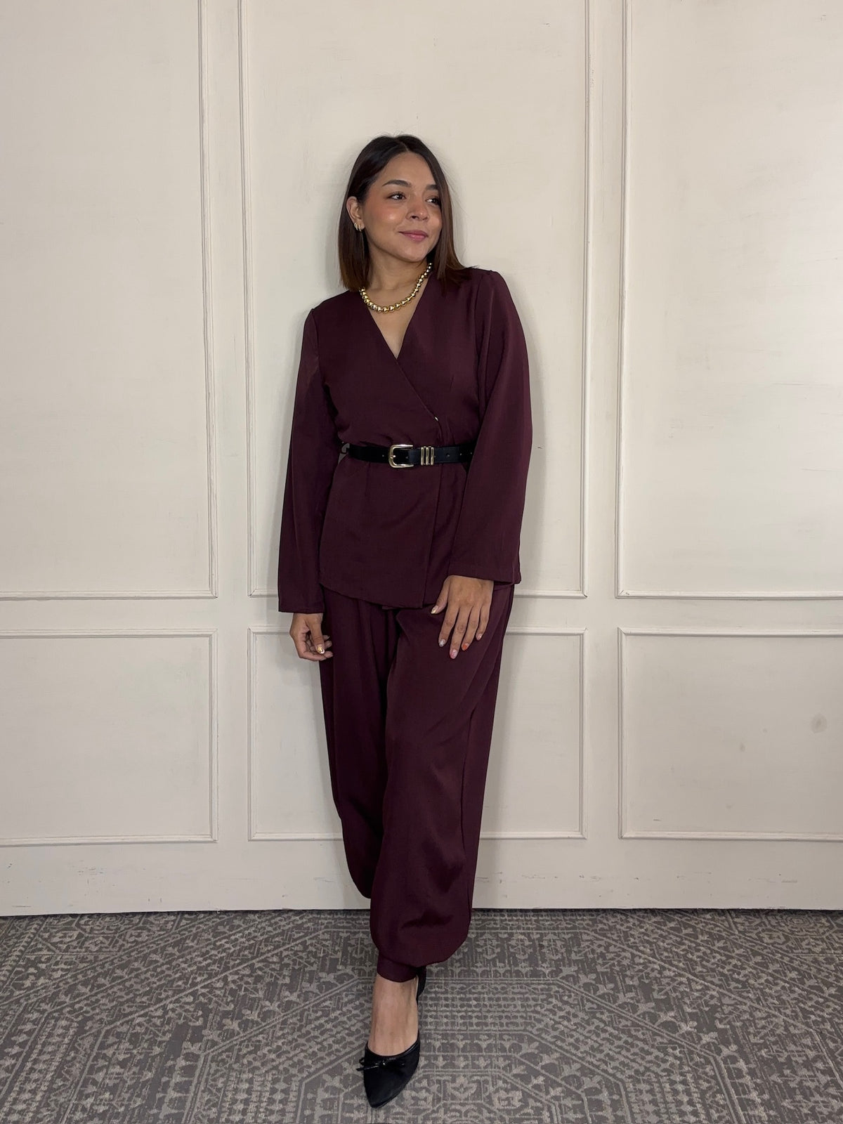 Conjunto Elisa · Blusa Cruzada y Pantalón Globo