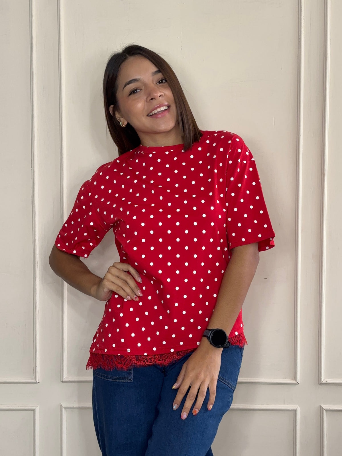 Blusa Lorena · Lunares con Encaje