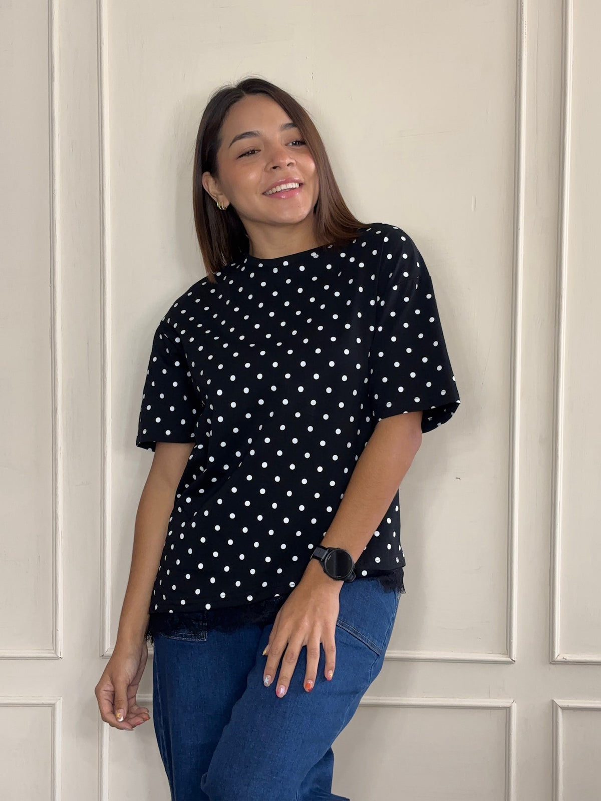 Blusa Lorena · Lunares con Encaje