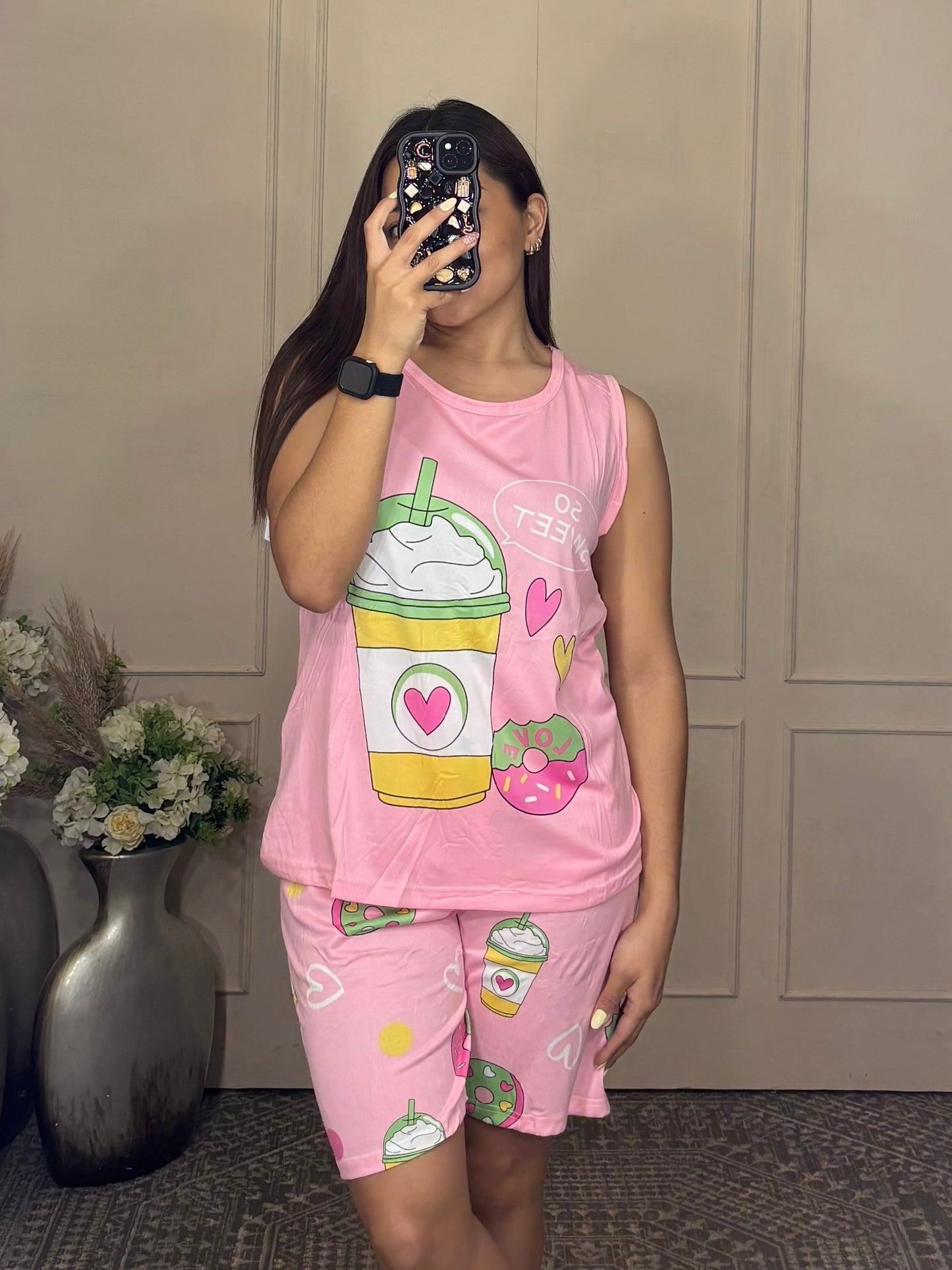 Set Pijamas rosa 3 piezas