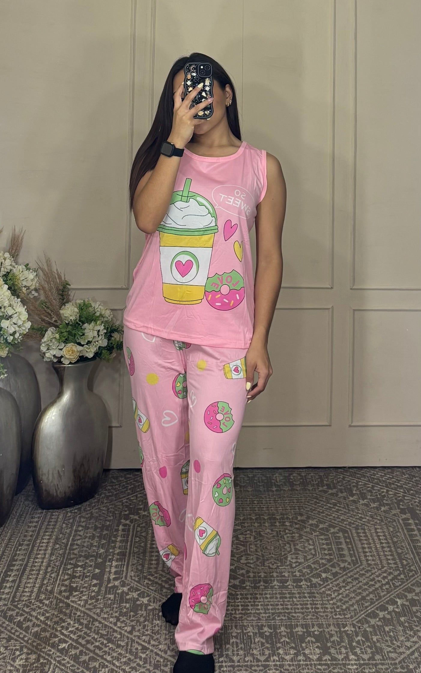Set Pijamas rosa 3 piezas