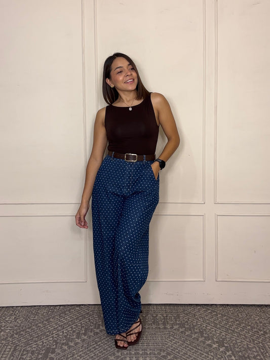Pantalón Marisol · Mezclilla con Puntos