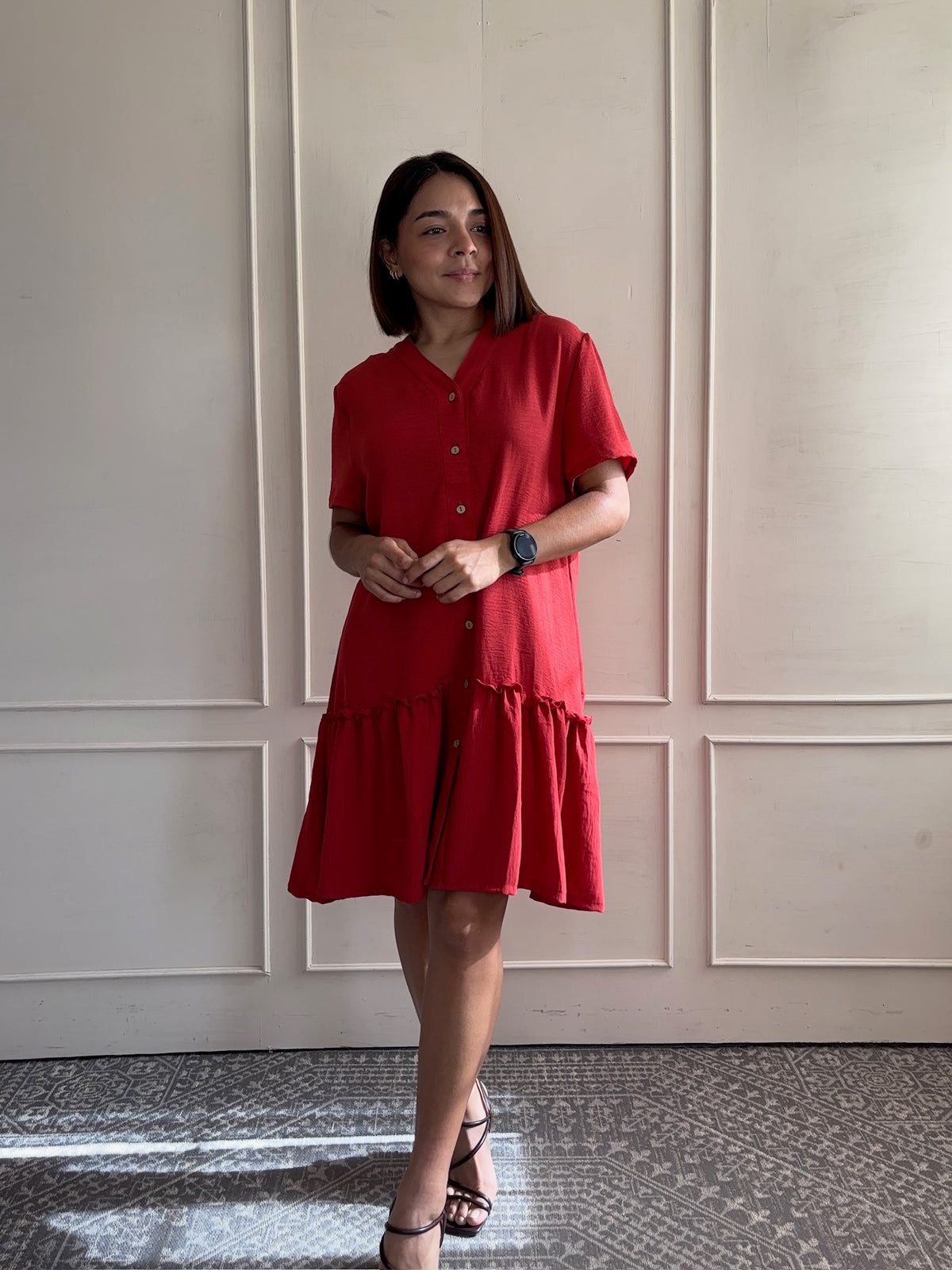 Vestido holgado liso