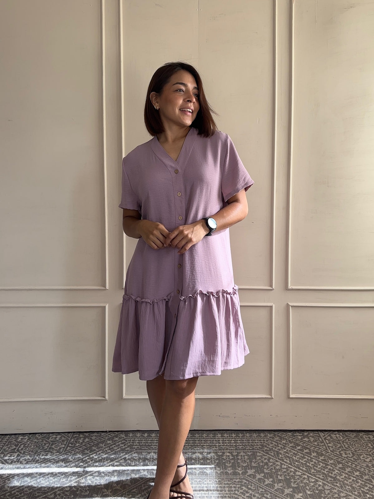 Vestido holgado liso