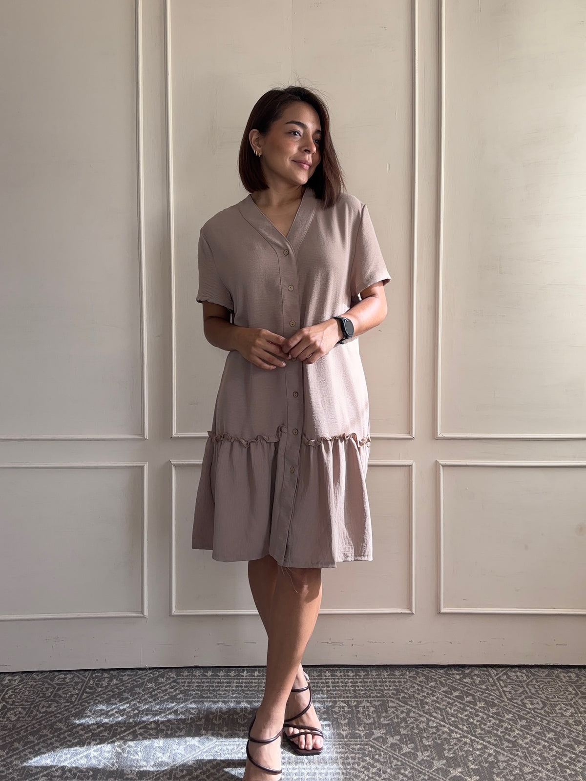 Vestido holgado liso