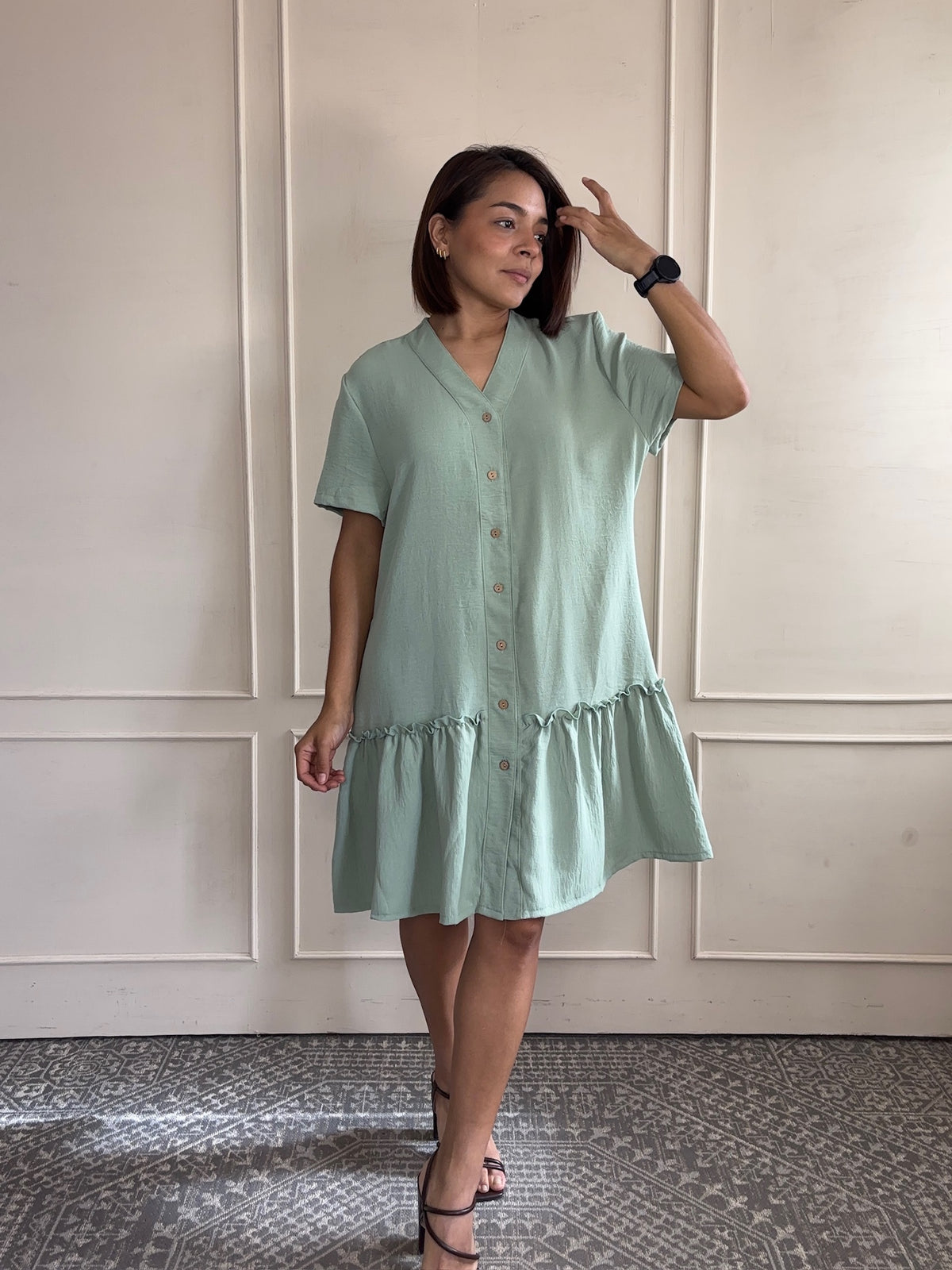 Vestido holgado liso