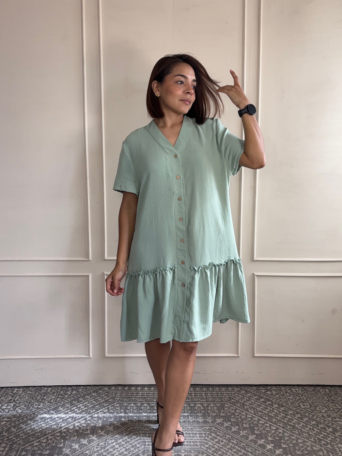 Vestido holgado liso