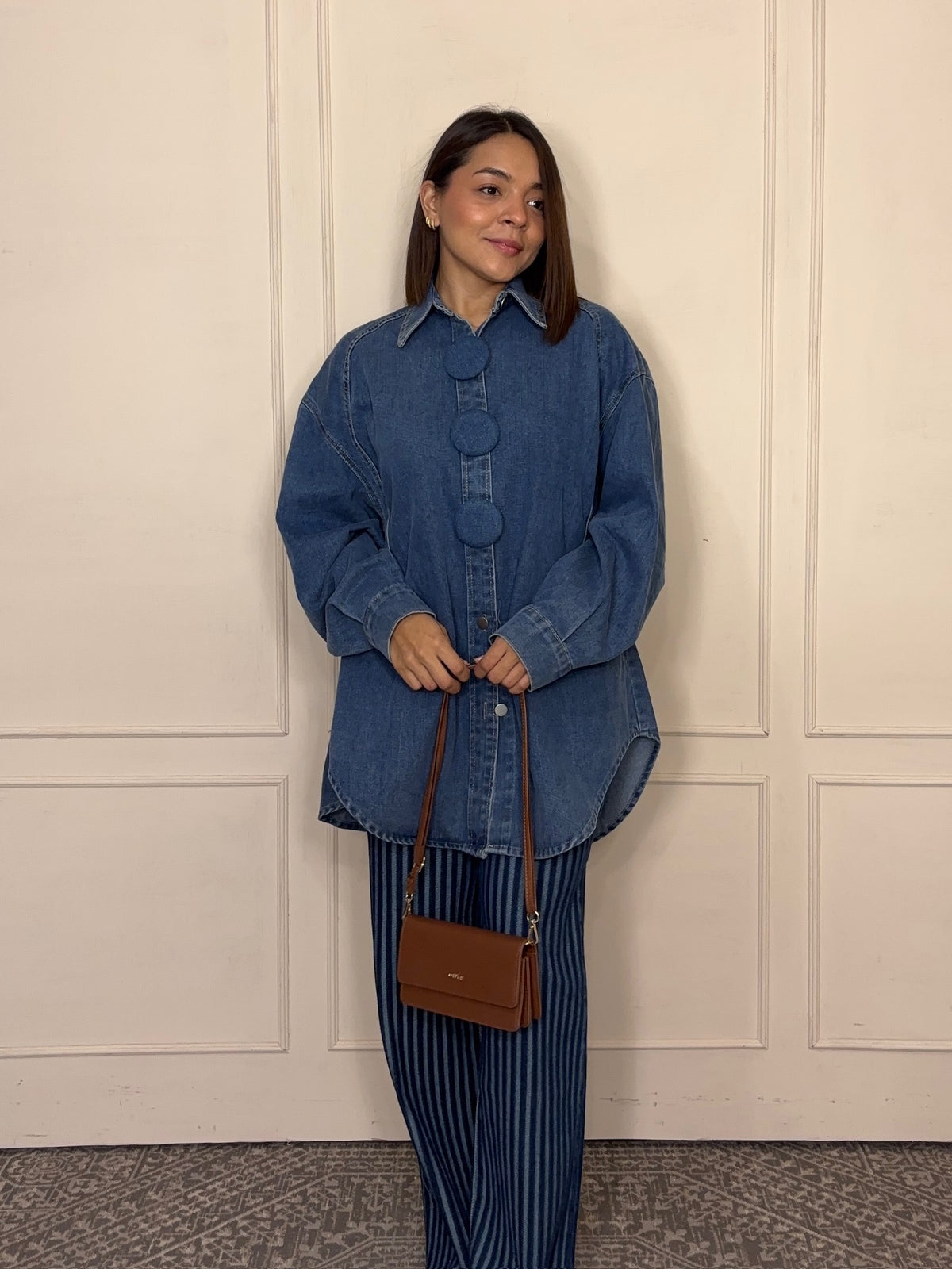 Chaqueta Verónica · Mezclilla Botones Forrados