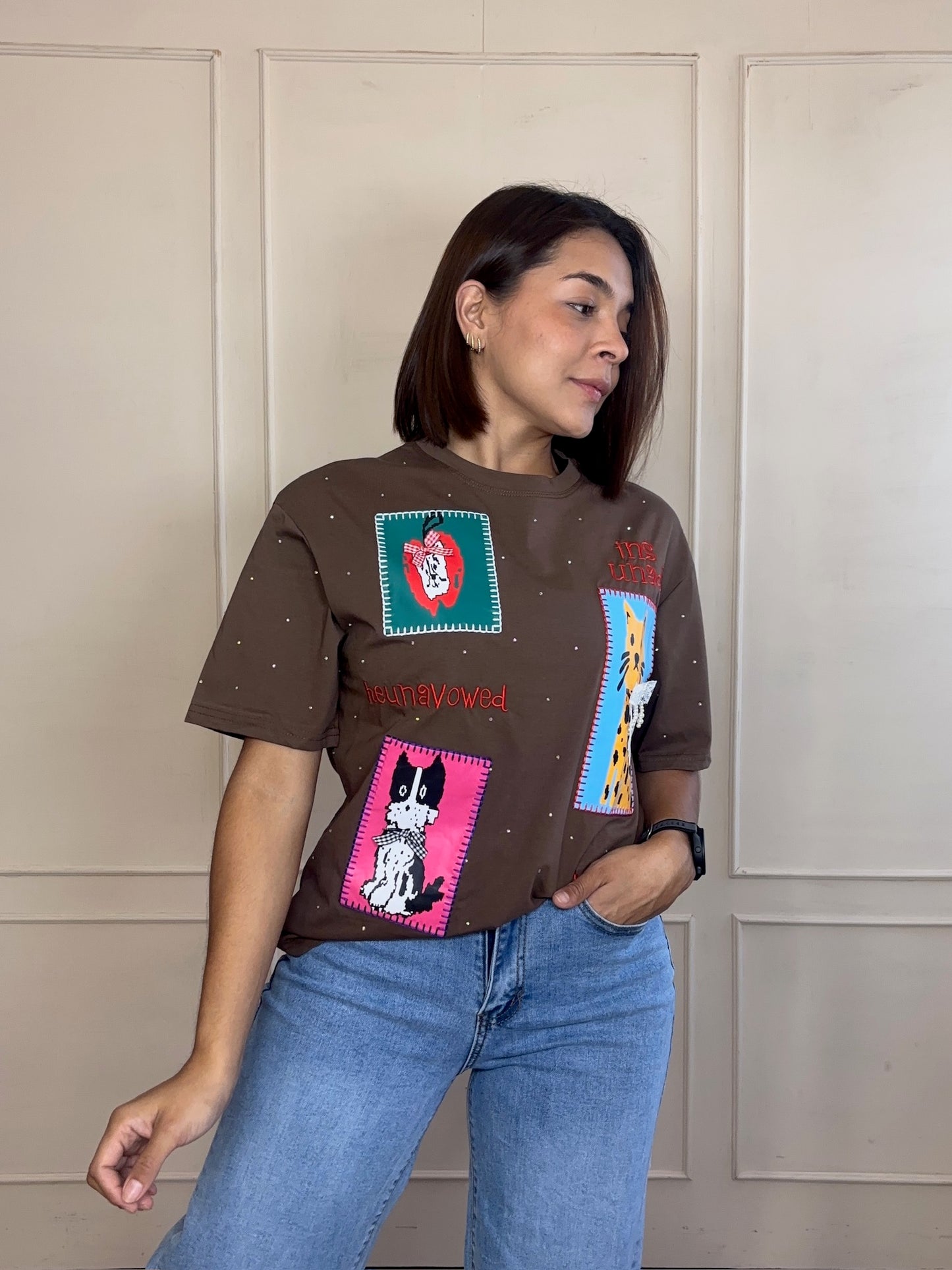 Playera gatitos oversize