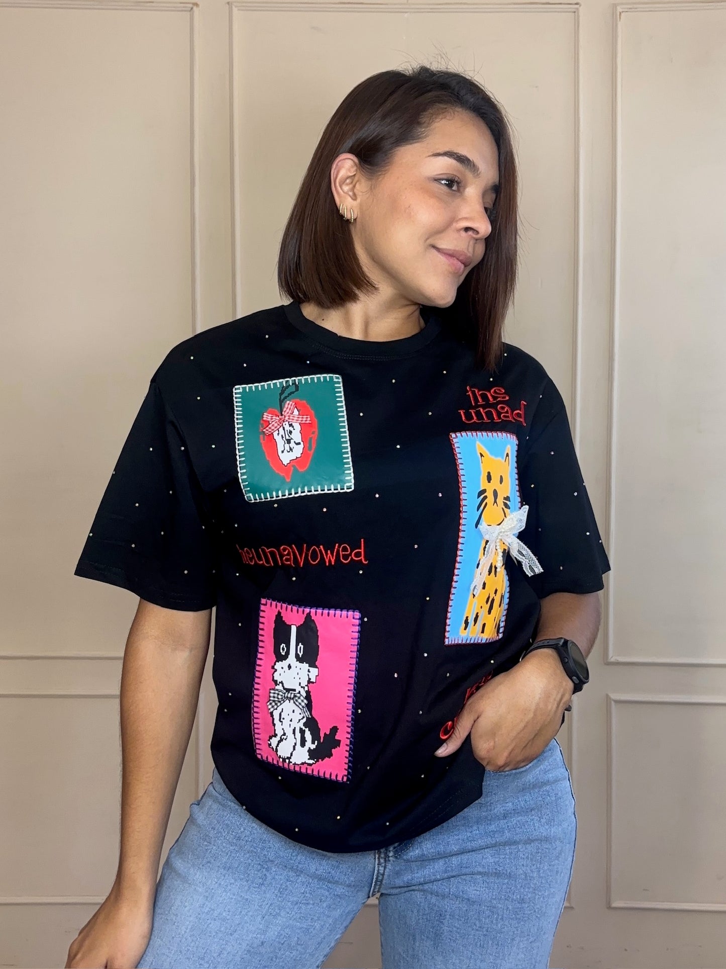 Playera gatitos oversize