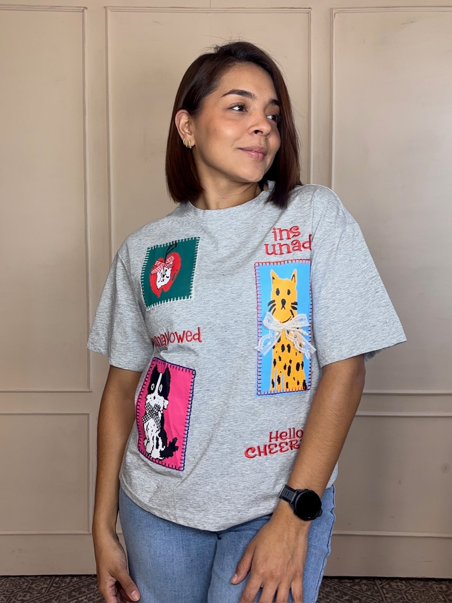 Playera gatitos oversize
