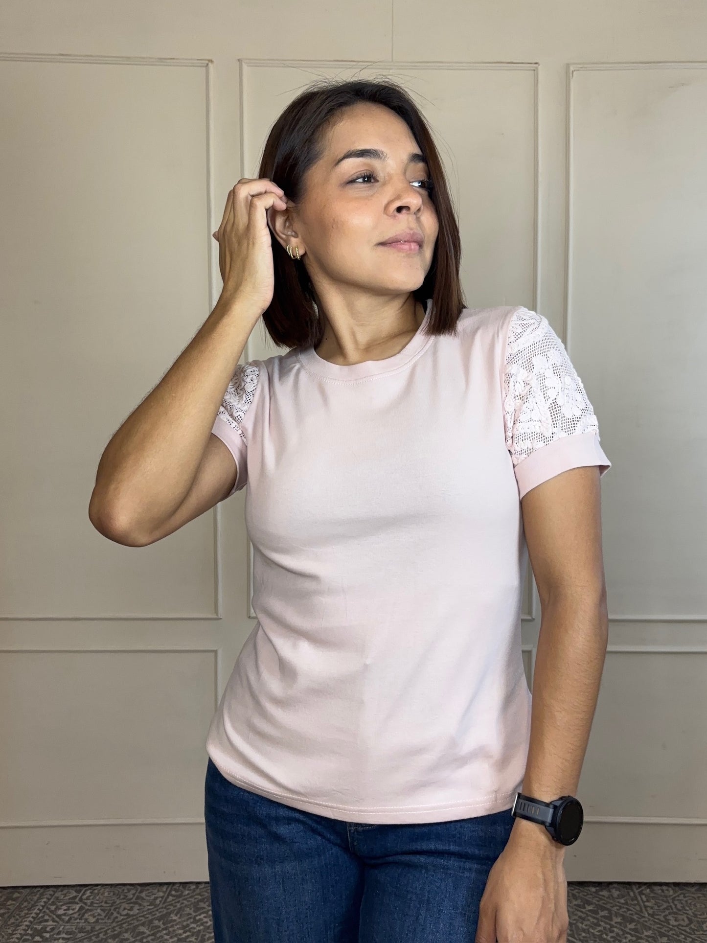 Blusa Manga estilo tejido
