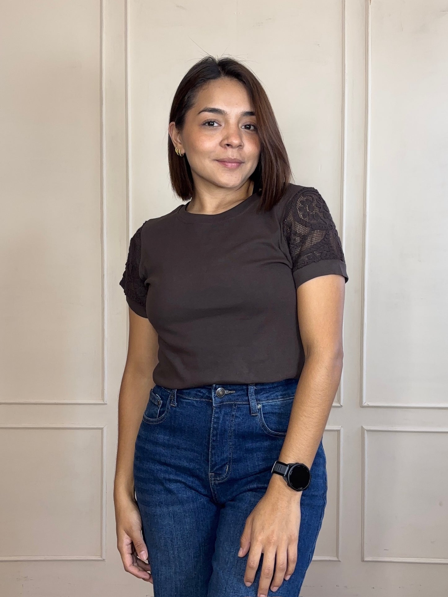 Blusa Manga estilo tejido