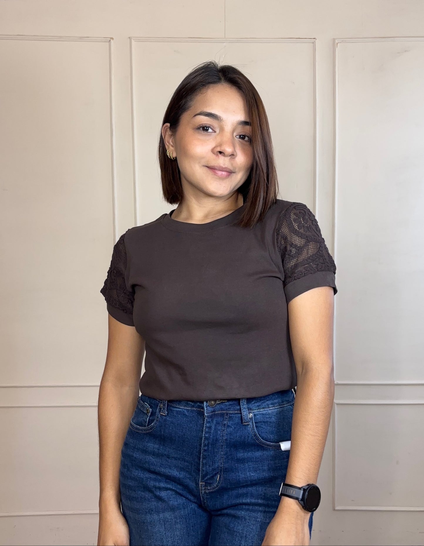 Blusa Manga estilo tejido