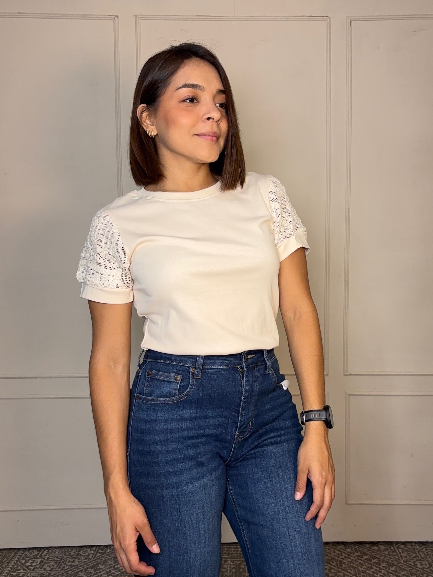 Blusa Manga estilo tejido