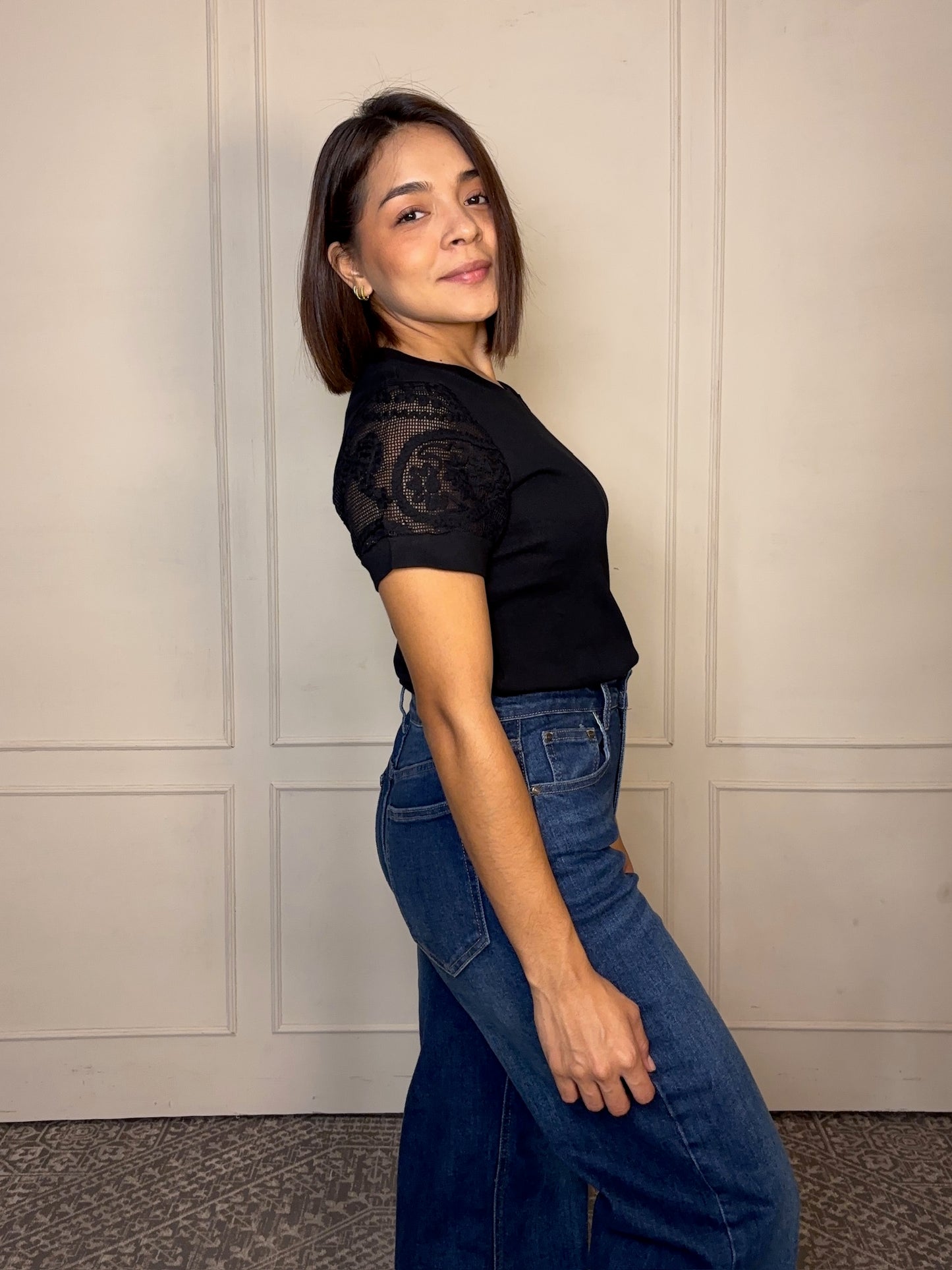 Blusa Manga estilo tejido