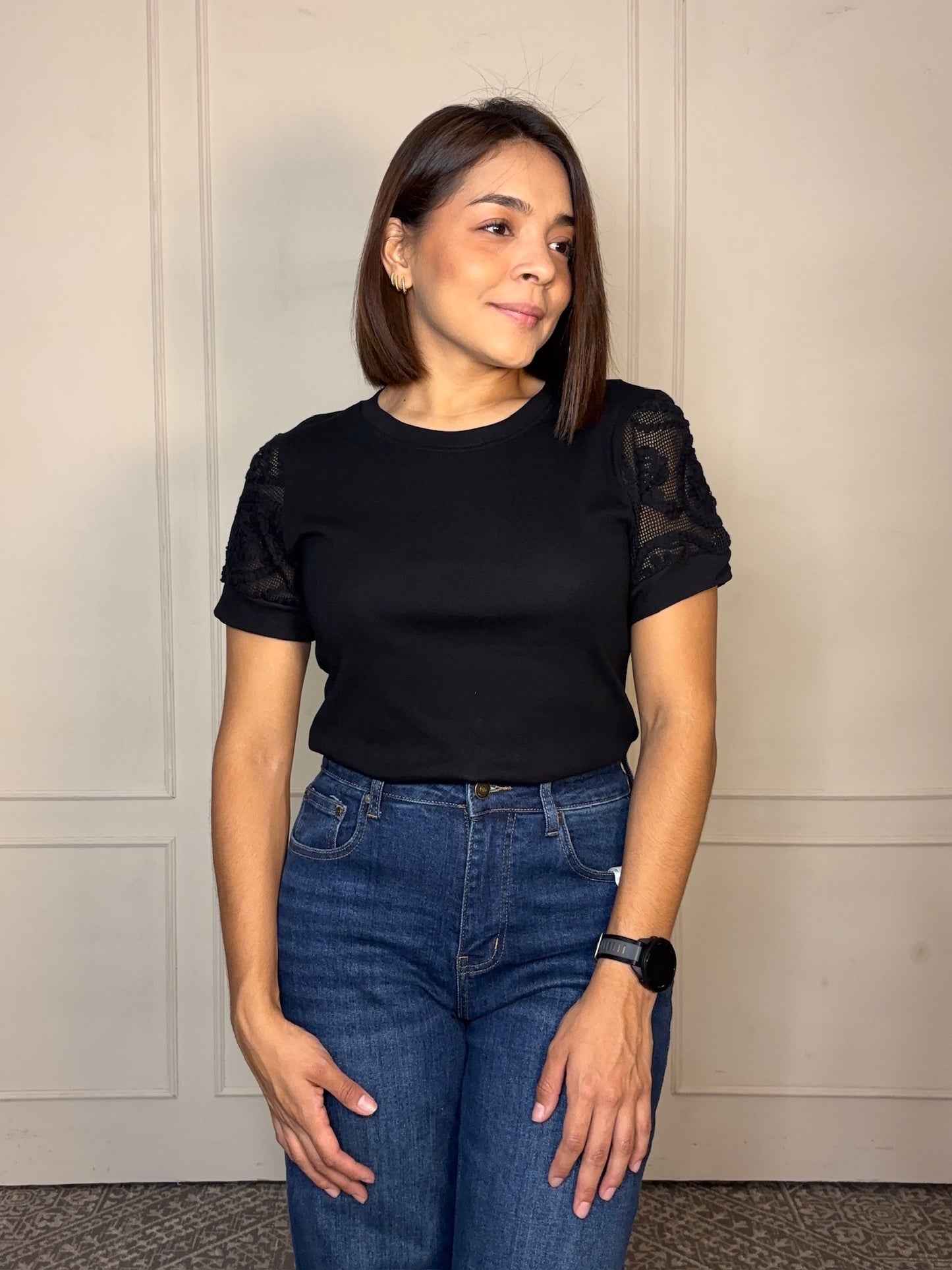 Blusa Manga estilo tejido