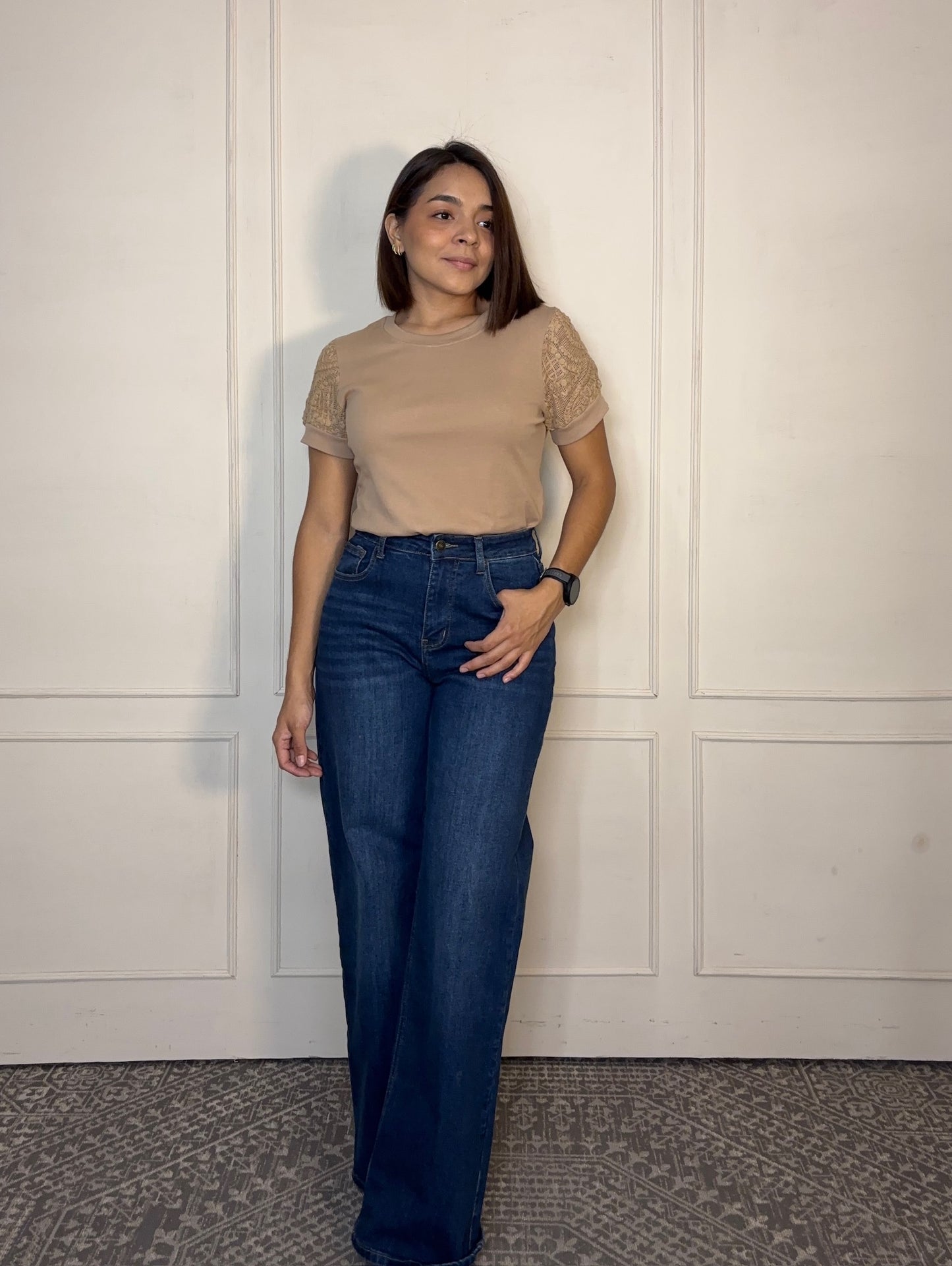 Blusa Manga estilo tejido