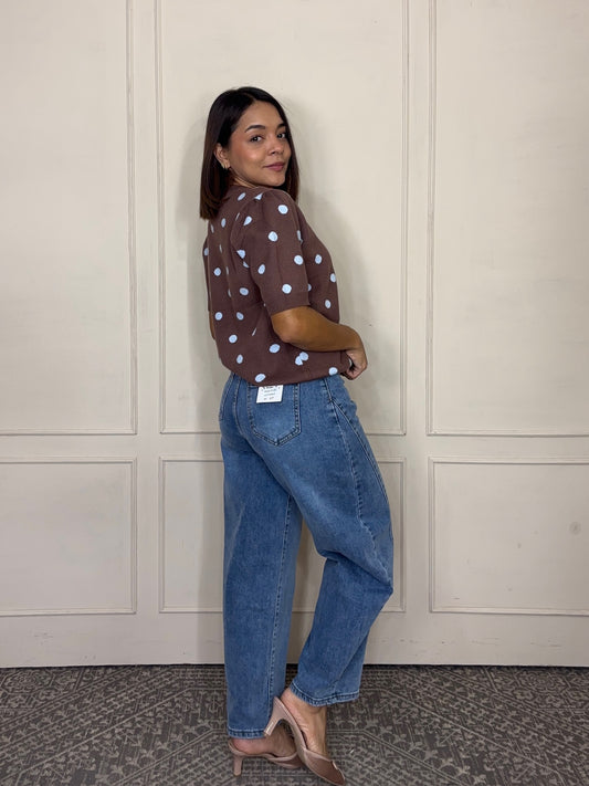 Pantalón Carolina · Mezclilla Clara Barrel