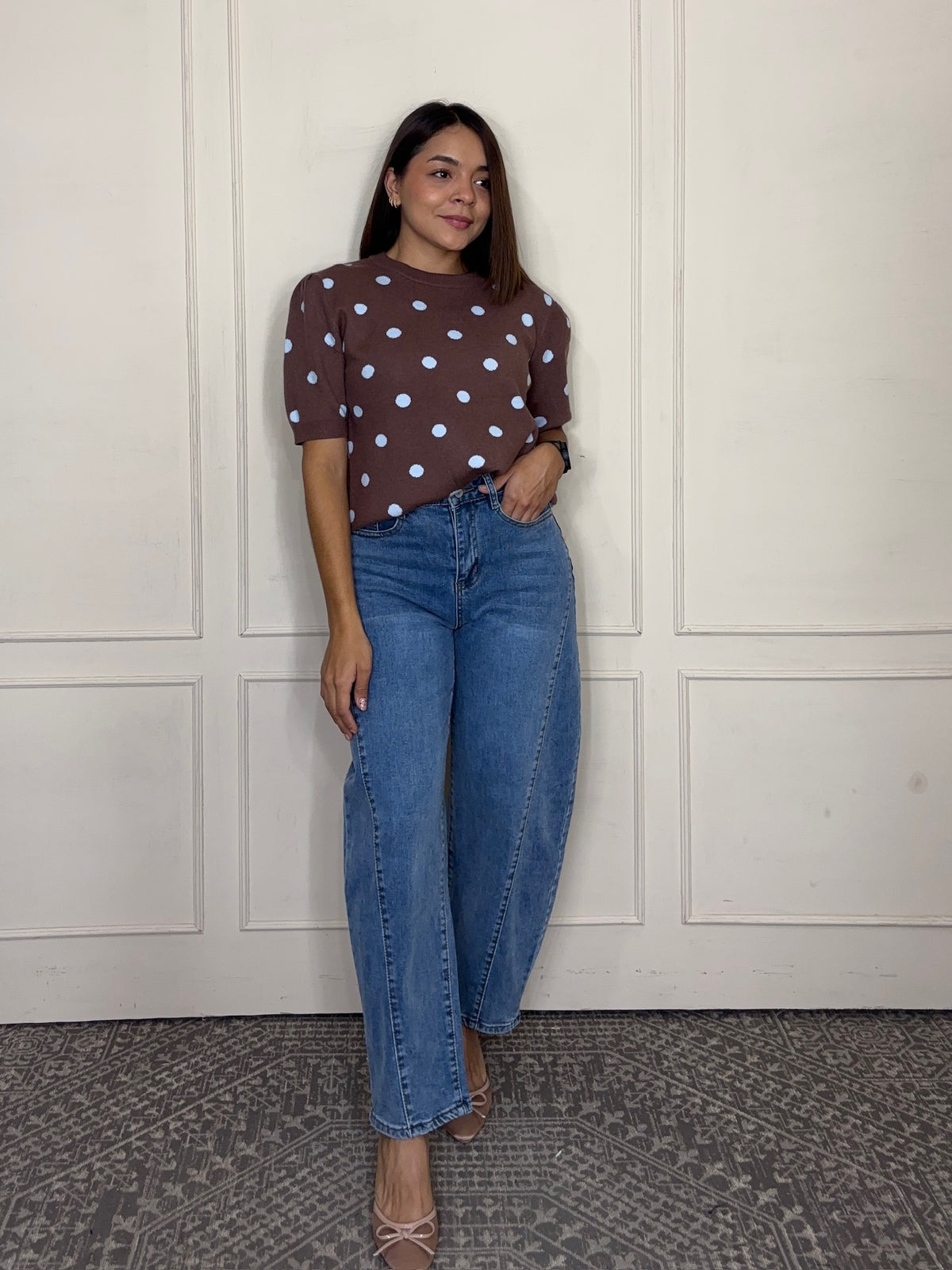 Pantalón Carolina · Mezclilla Clara Barrel