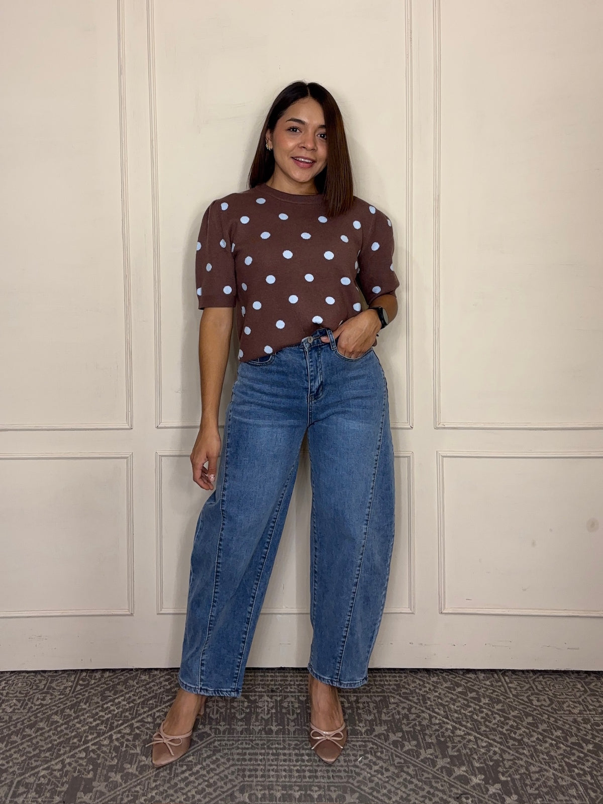 Pantalón Carolina · Mezclilla Clara Barrel